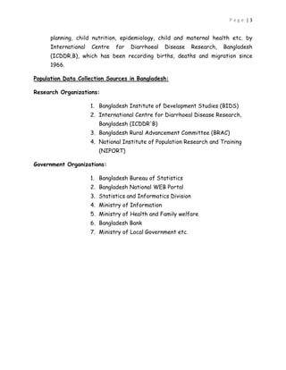 Population data in the context of Bangladesh | PDF