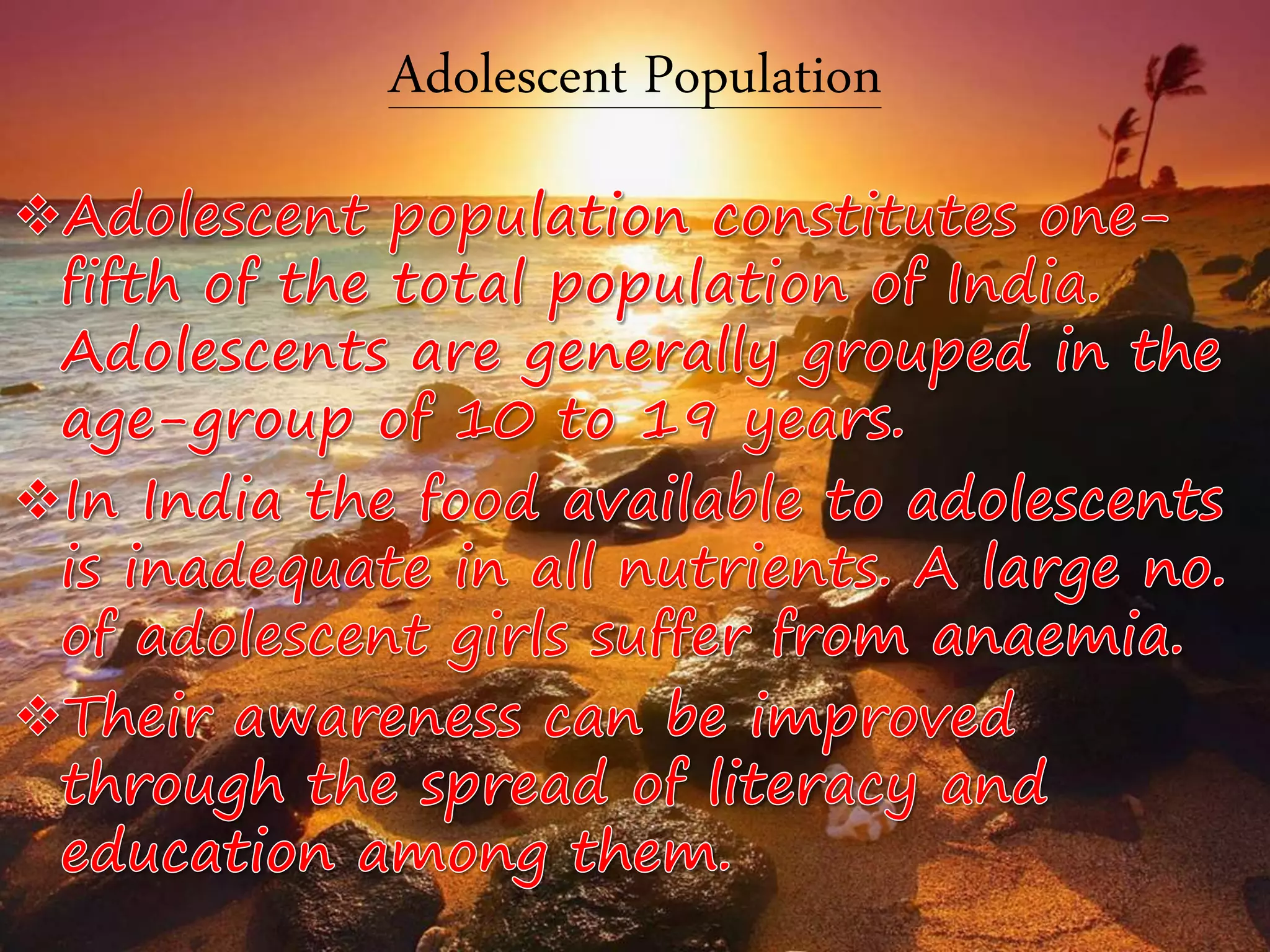Adolescent Population
 