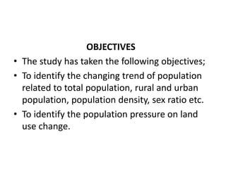 Population dynamics and land use change in dakshin dinajpur district a ...