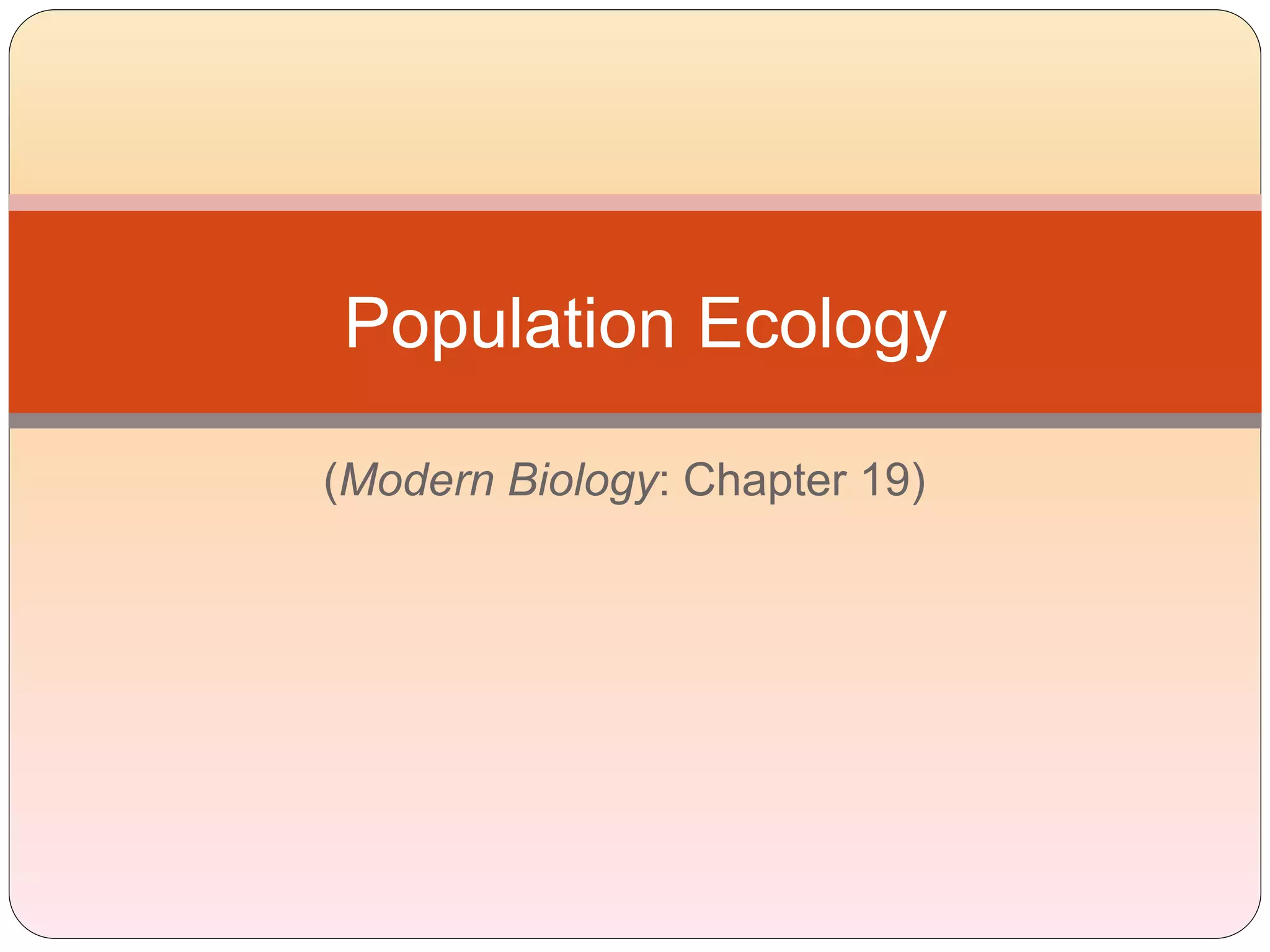 Population Ecology Part 1 Pptx