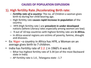 what are the causes of population growth in india