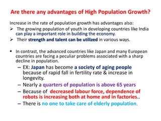 what are the causes of population growth in india