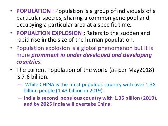 Population Explosion Introduction