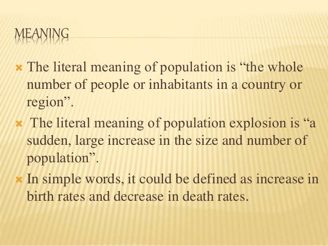 Population Explosion And Its Control