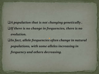 Population genetics-hardy weinberg equilibrium and non random matting | PPT