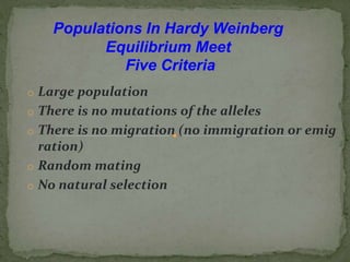 Population genetics-hardy weinberg equilibrium and non random matting | PPT