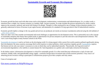 Population Growth And Economic Development | PDF