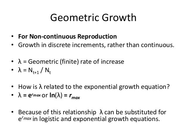 Exponential Growth Formula Biology