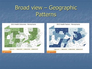 Broad view – Geographic
Patterns
 