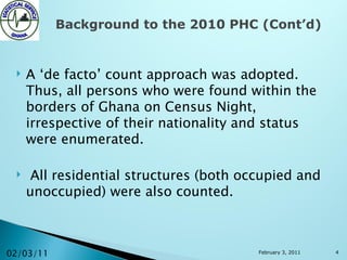 Population & housing census, ghana | PDF