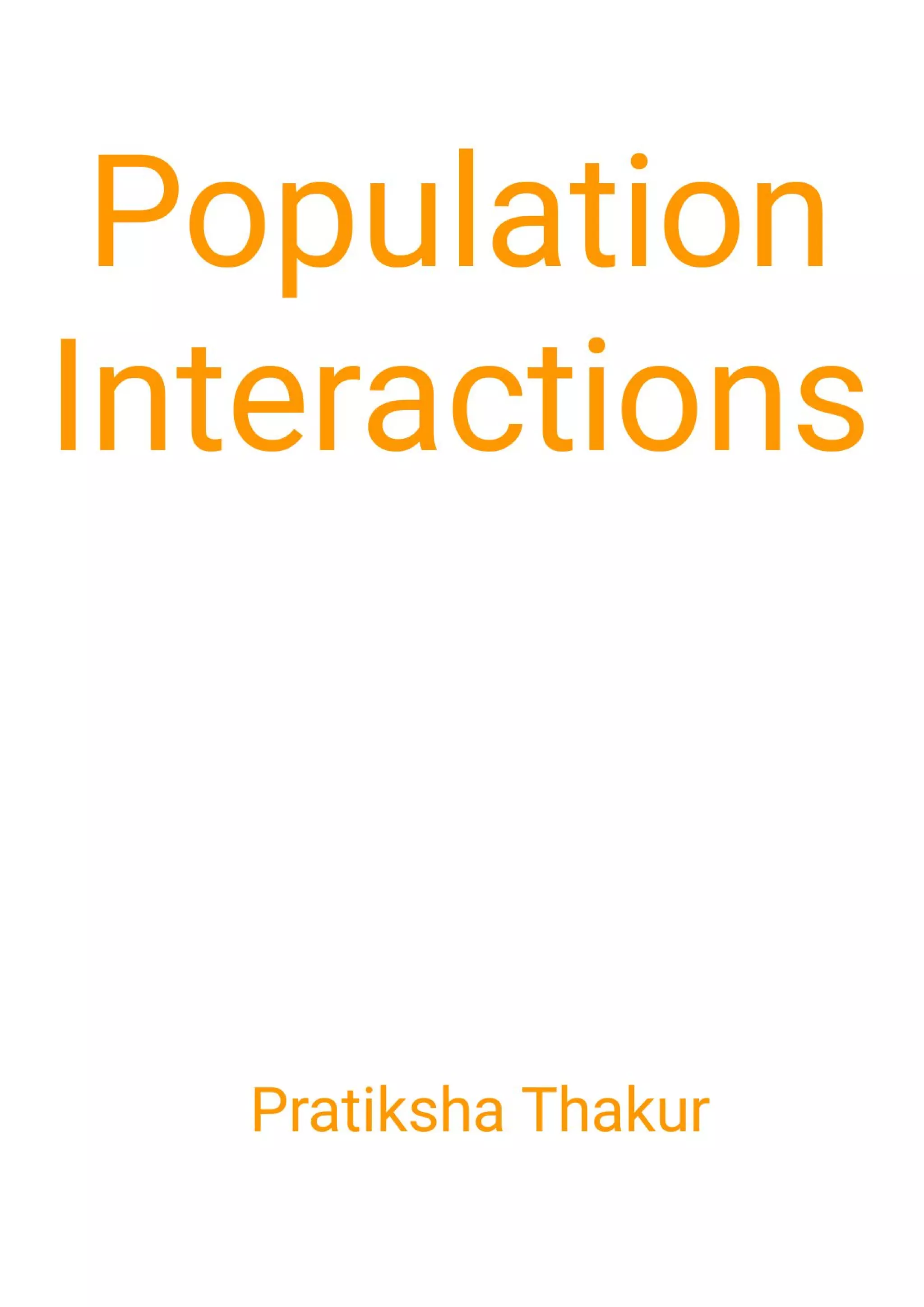 Population Interaction | PDF
