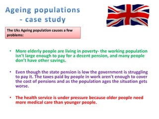 Managing rapid population growthRapid population growth has social, economic and political impacts.PoliticalMost of the population is made up of young people so the government focuses on policies that are important to young people e.g. education and provision of things such as childcare.