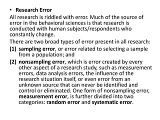 Population Error Population &Sample | PPTX