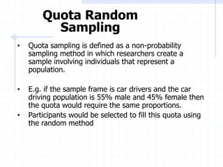 Quota Random Sampling population and sampling type and technicque | PDF