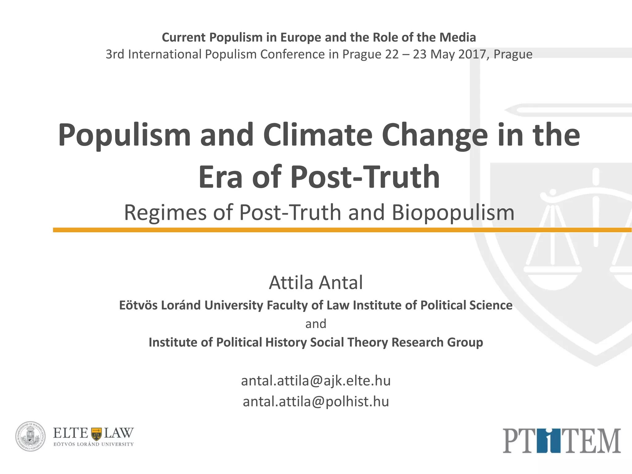 Populism and Climate Change in the Era of Post-Truth | PDF