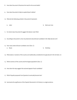 Populism documents worksheet_4 | PDF