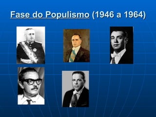 Fase do Populismo  (1946 a 1964) 
