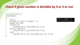 Check if given number is divisible by 3 or 5 or not
 