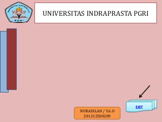 UNIVERSITAS INDRAPRASTA PGRI
EXIT
NURADILAH / Y.6.O
201212500289
 
