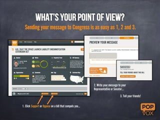 What’s Your Point of View? 
Sending your message to Congress is as easy as 1, 2 and 3. 
1. Click Support or Oppose on a bi...