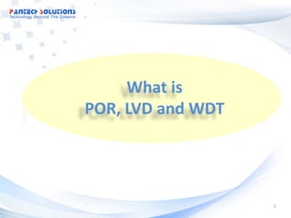 What is
POR, LVD and WDT




                   1
 