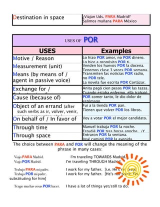 Por vs. Para Generalization | PAGES
