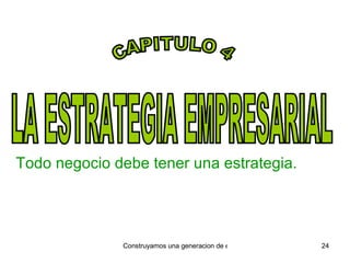 LA ESTRATEGIA EMPRESARIAL Todo negocio debe tener una estrategia. CAPITULO 4 