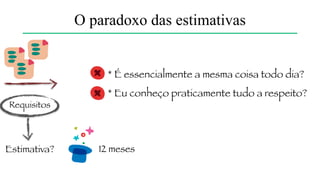 O paradoxo das estimativas
 