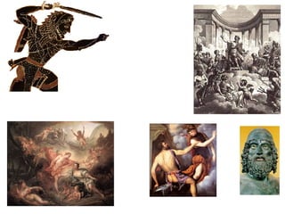 In a polytheistic context, the chaotic  nature of the world (e.g. war, strife,  suffering, injustice, and evil) implied  multiple gods battling for control but  no single deity in control. 