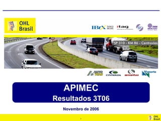 APIMEC
Resultados 3T06
  Novembro de 2006

         1