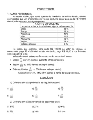 Porcentagem e juros simples | PDF