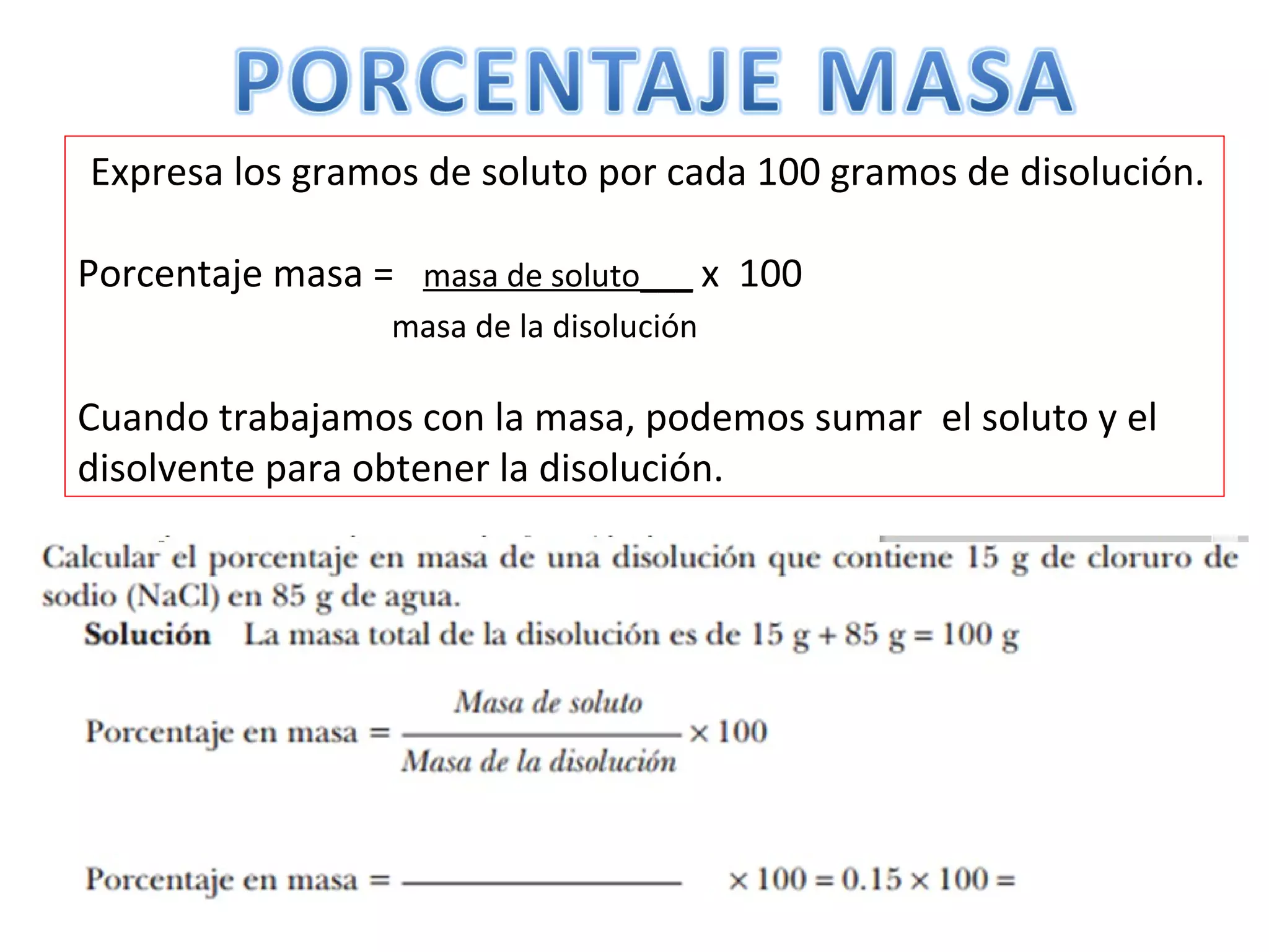 Porcentaje en masa | POT
