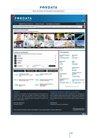 Base de Dados de Portugal Contemporâneo




                                          18
 