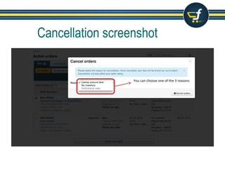 Cancellation screenshot
You can choose one of the 3 reasons
 