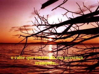 o calor que emana da sua presença tranquila... 