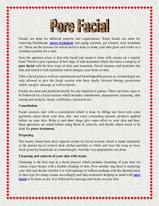 pore facials