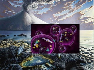 Život na Zemlji-razvoj
• Kako?
• Prve ćelije imale su svoj nasledni materijal-
gene.
• Ove ćelije su rasle, umnožavale se ...