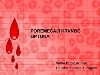 POREMEĆAJI KRVNOG
OPTOKA

Vinko Bubić,dr.med.
DZ Istok, Hirčeva 1, Zagreb

 