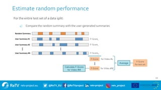 retv-project.eu @ReTV_EU @ReTVproject retv-project retv_project
22
Estimate random performance
For the entire test set of ...