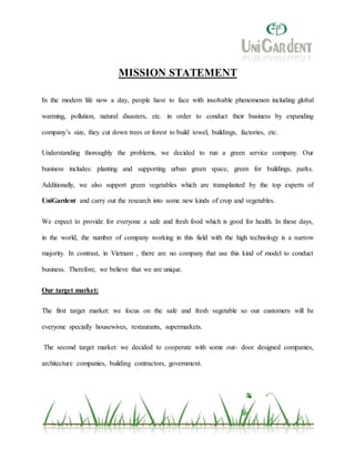 Pollution Reduction Mission Statement Examples Porfolio | DOCX