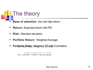 Pd Raju Porfolio management raju indukoori | PPT