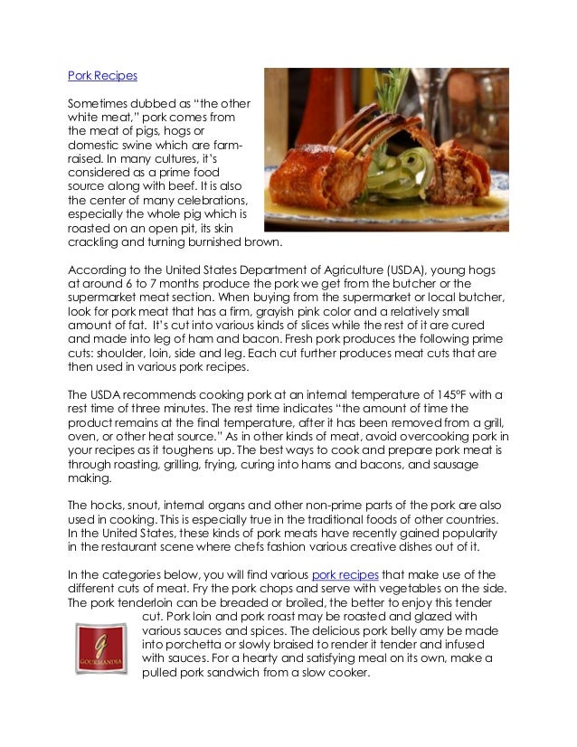 Pork recipes