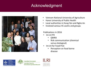 Food safety along informal pork value chains in Vietnam: Success and challenges from an interdisciplinary research team view