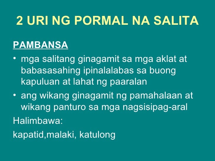 Halimbawa Ng Mga Salitang Pambansa – Lahat ng uri ng mga aralin