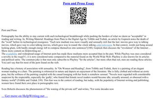 Porn And Prose Essay | PPT