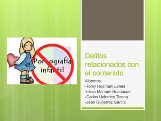 Pornografia infantil delito