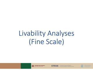 Livability Analyses
(Fine Scale)
 
