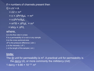 Porosity and permeability | PPTX