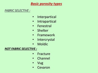 Porosity and types in geology based | PPTX