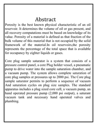 Porosity by saturation method | PDF